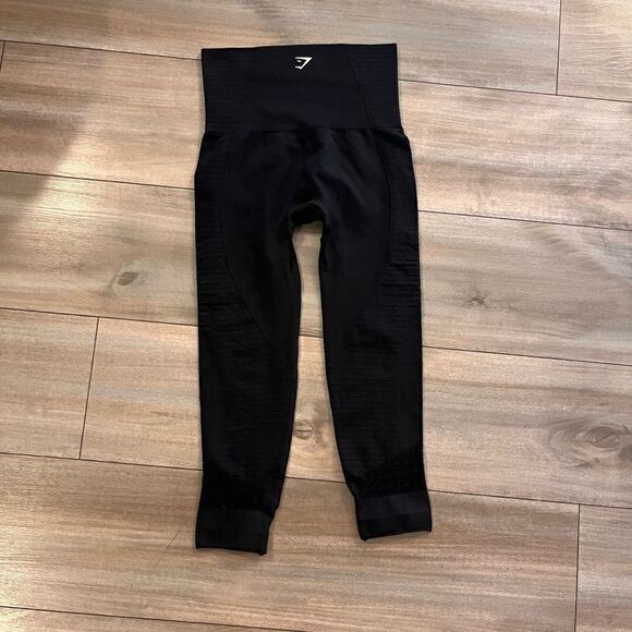 Gymshark Black Athletic Workout Leggings Women Small Bin P-5 - Picture 3 of 3
